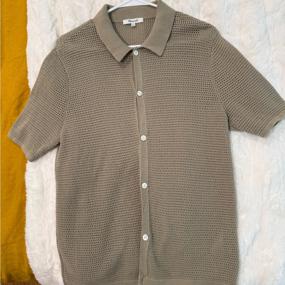 Madewell Open Stitch Sweater Polo Size S
